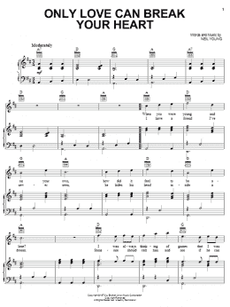 page one of Only Love Can Break Your Heart (Piano, Vocal & Guitar Chords (Right-Hand Melody))