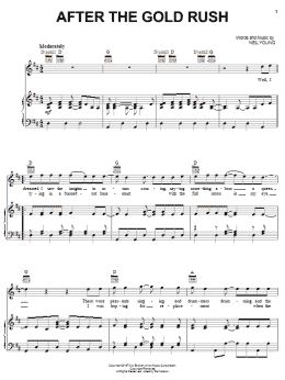 page one of After The Gold Rush (Piano, Vocal & Guitar Chords (Right-Hand Melody))