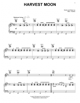 page one of Harvest Moon (Piano, Vocal & Guitar Chords (Right-Hand Melody))