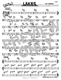 page one of Lakes (Real Book – Melody & Chords – C Instruments)
