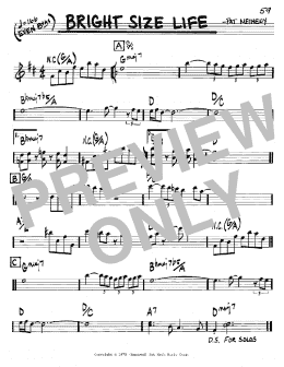 page one of Bright Size Life (Real Book – Melody & Chords – C Instruments)
