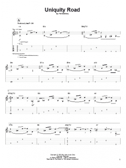 page one of Uniquity Road (Guitar Tab)