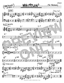 page one of Whittlin' (Real Book – Melody & Chords – C Instruments)
