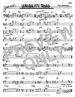 page one of Uniquity Road (Real Book – Melody & Chords – Bass Clef Instruments)