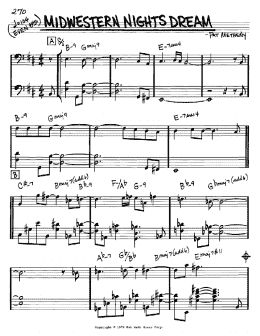 page one of Midwestern Nights Dream (Real Book – Melody & Chords – Bass Clef Instruments)