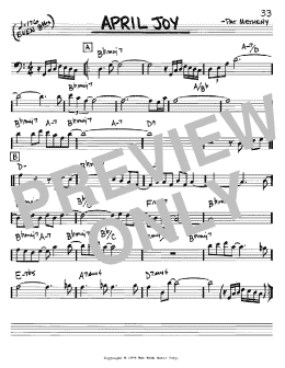 page one of April Joy (Real Book – Melody & Chords – Bass Clef Instruments)
