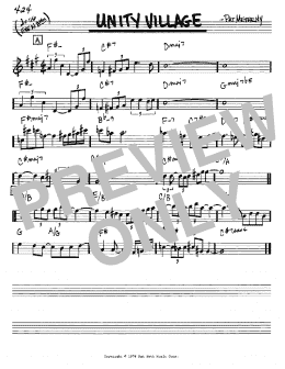 page one of Unity Village (Real Book – Melody & Chords – Eb Instruments)