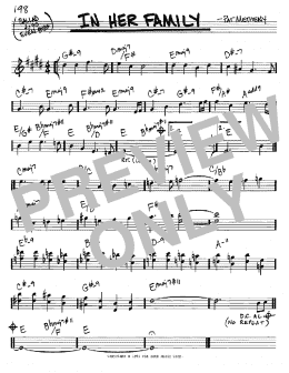 page one of In Her Family (Real Book – Melody & Chords – C Instruments)