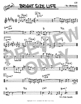 page one of Bright Size Life (Real Book – Melody & Chords – Eb Instruments)