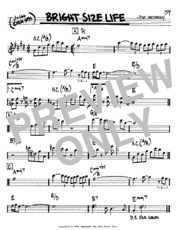 page one of Bright Size Life (Real Book – Melody & Chords – Bb Instruments)