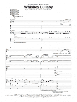 page one of Whiskey Lullaby (Guitar Tab)
