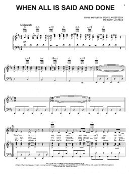 page one of When All Is Said And Done (Piano, Vocal & Guitar Chords (Right-Hand Melody))