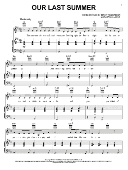 page one of Our Last Summer (Piano, Vocal & Guitar Chords (Right-Hand Melody))