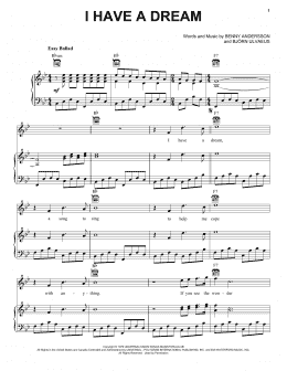 page one of I Have A Dream (Piano, Vocal & Guitar Chords (Right-Hand Melody))