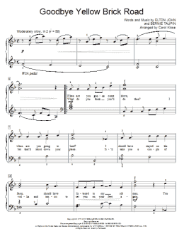 page one of Goodbye Yellow Brick Road (Educational Piano)