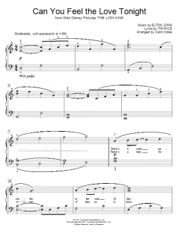 page one of Can You Feel The Love Tonight (from The Lion King) (Educational Piano)