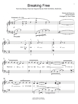 page one of Breaking Free (from High School Musical) (arr. Carol Klose) (Educational Piano)