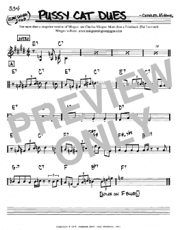 page one of Pussy Cat Dues (Real Book – Melody & Chords – Bb Instruments)
