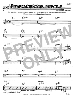 page one of Pithecanthropus Erectus (Real Book – Melody & Chords – Bb Instruments)