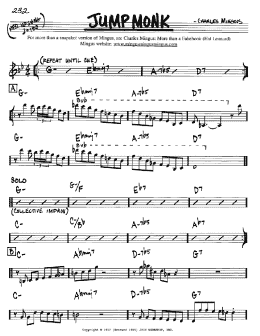 page one of Jump Monk (Real Book – Melody & Chords – Bb Instruments)