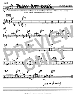 page one of Pussy Cat Dues (Real Book – Melody & Chords – C Instruments)