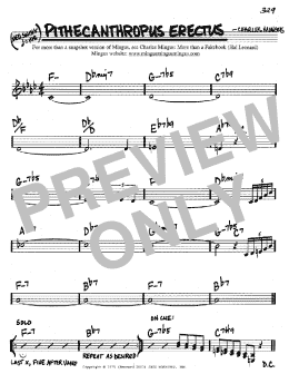 page one of Pithecanthropus Erectus (Real Book – Melody & Chords – C Instruments)