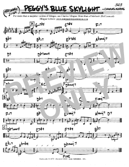 page one of Peggy's Blue Skylight (Real Book – Melody & Chords – C Instruments)