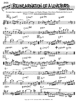 page one of Reincarnation Of A Lovebird (Real Book – Melody & Chords – Eb Instruments)