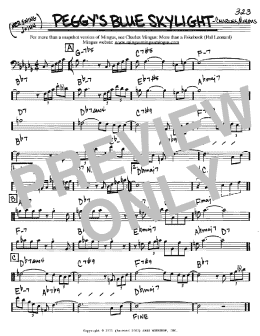 page one of Peggy's Blue Skylight (Real Book – Melody & Chords – Bass Clef Instruments)
