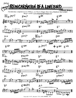 page one of Reincarnation Of A Lovebird (Real Book – Melody & Chords – Bb Instruments)