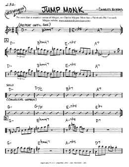 page one of Jump Monk (Real Book – Melody & Chords – Eb Instruments)