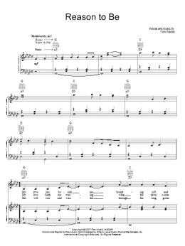 page one of Reason To Be (Piano, Vocal & Guitar Chords (Right-Hand Melody))