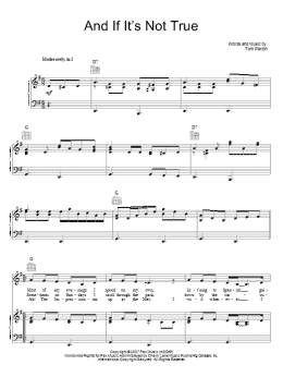 page one of And If It's Not True (Piano, Vocal & Guitar Chords (Right-Hand Melody))