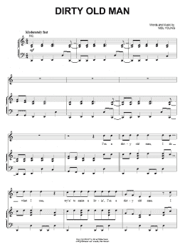 page one of Dirty Old Man (Piano, Vocal & Guitar Chords (Right-Hand Melody))