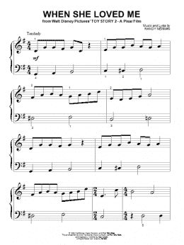 page one of When She Loved Me (from Toy Story 2) (Beginning Piano Solo)
