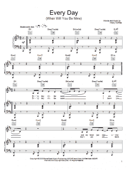 page one of Every Day (When Will You Be Mine) (Piano, Vocal & Guitar Chords (Right-Hand Melody))