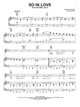 page one of So In Love (from Kiss Me, Kate) (Piano, Vocal & Guitar Chords (Right-Hand Melody))