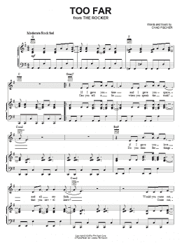 page one of Too Far (Piano, Vocal & Guitar Chords (Right-Hand Melody))