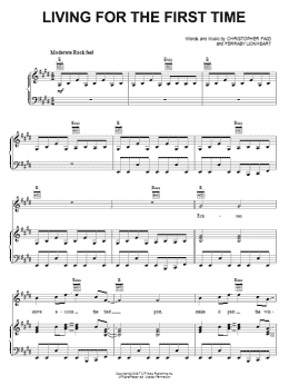 page one of Living For The First Time (Piano, Vocal & Guitar Chords (Right-Hand Melody))