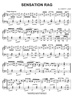 page one of Sensation Rag (Piano Solo)