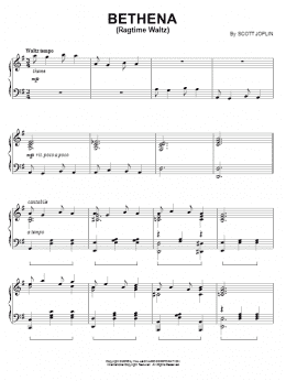 page one of Bethena (Ragtime Waltz) (Piano Solo)