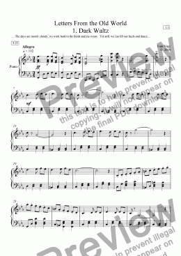 page one of LETTERS 1. Dark Waltz (Solo Piano)