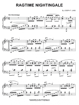 page one of Ragtime Nightingale (Piano Solo)