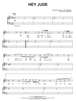 page one of Hey Jude (from Across The Universe) (Piano & Vocal)