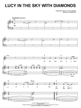 page one of Lucy In The Sky With Diamonds (from Across The Universe) (Piano & Vocal)