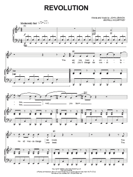 page one of Revolution (from Across The Universe) (Piano & Vocal)