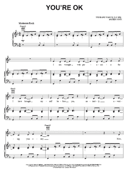 page one of You're OK (Piano, Vocal & Guitar Chords (Right-Hand Melody))