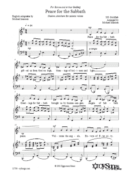 page one of Peace for the Sabbath (Piano & Vocal)