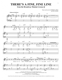page one of There's A Fine, Fine Line (from Avenue Q) (Piano & Vocal)