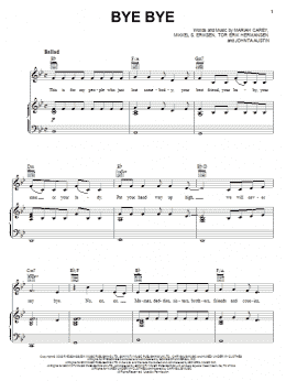page one of Bye Bye (Piano, Vocal & Guitar Chords (Right-Hand Melody))